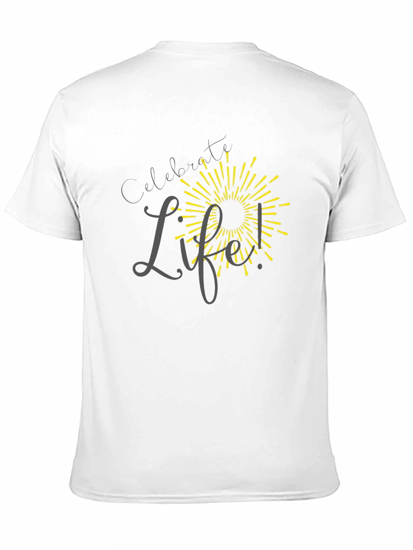 Celebrate Life T-Shirt - Black Crew Neck Tee
