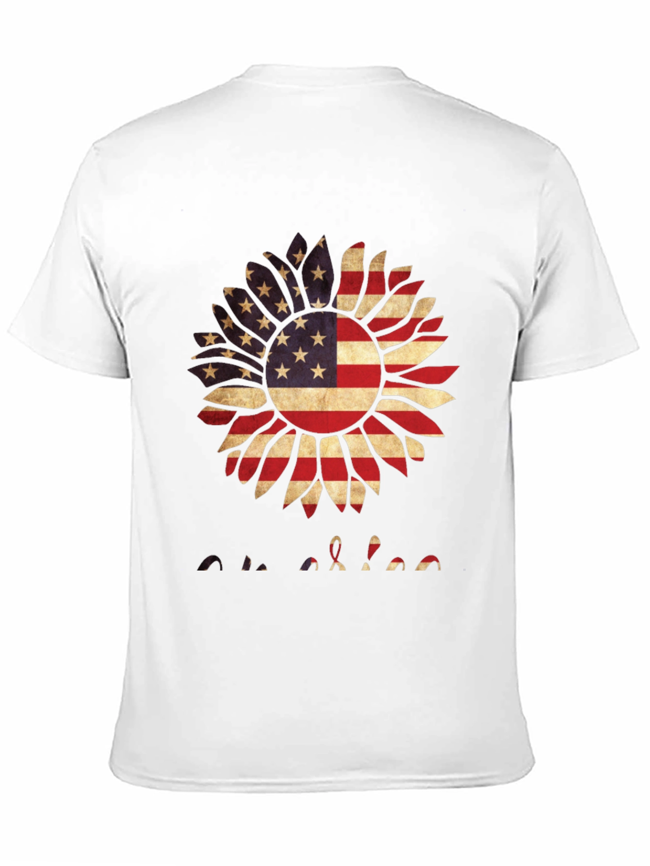 American Flag Sunflower Graphic T-Shirt