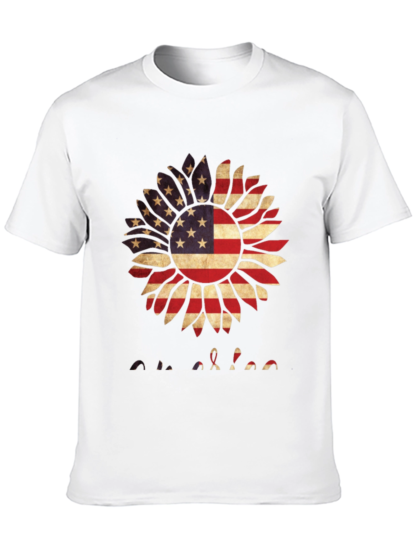 American Flag Sunflower Graphic T-Shirt