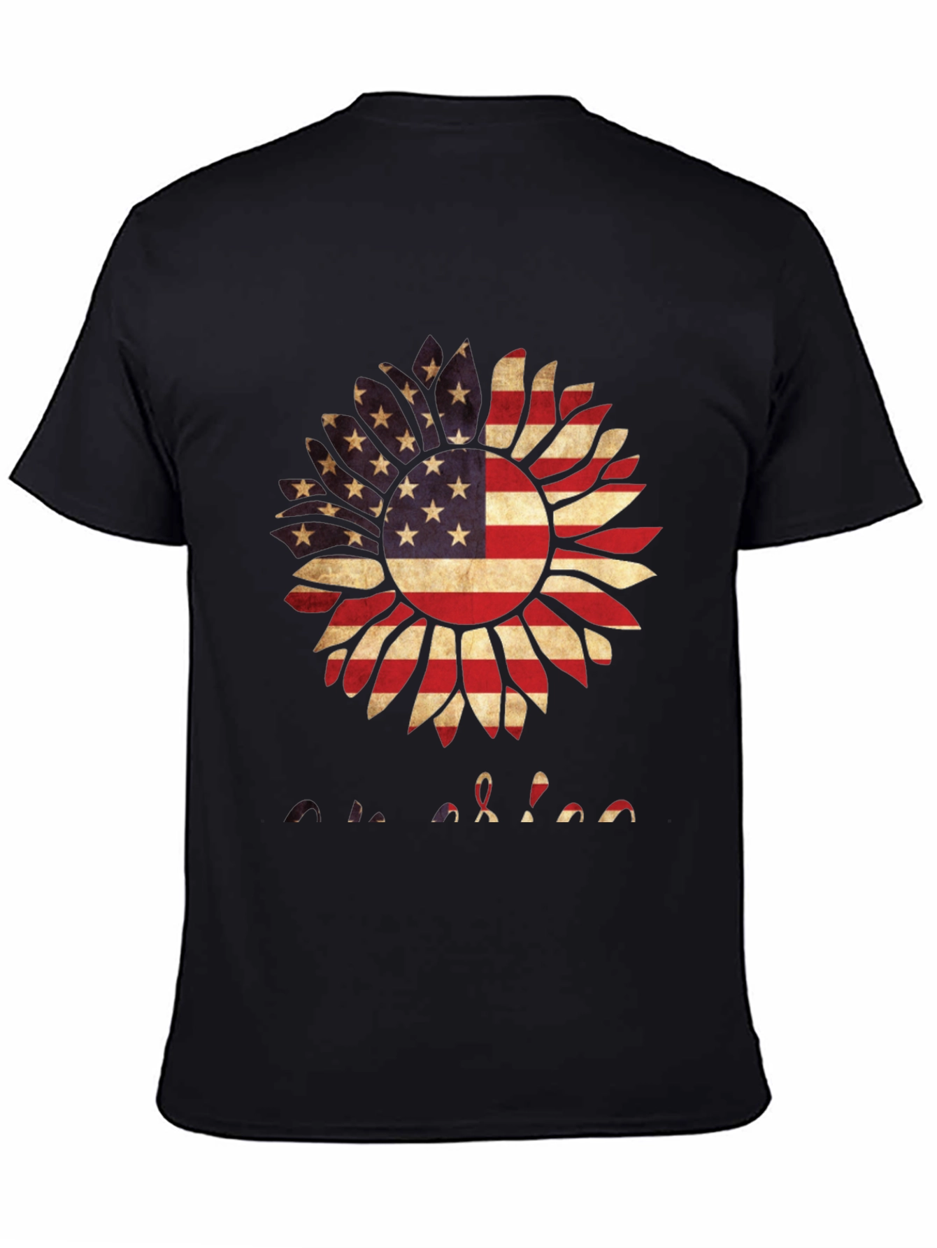 American Flag Sunflower Graphic T-Shirt