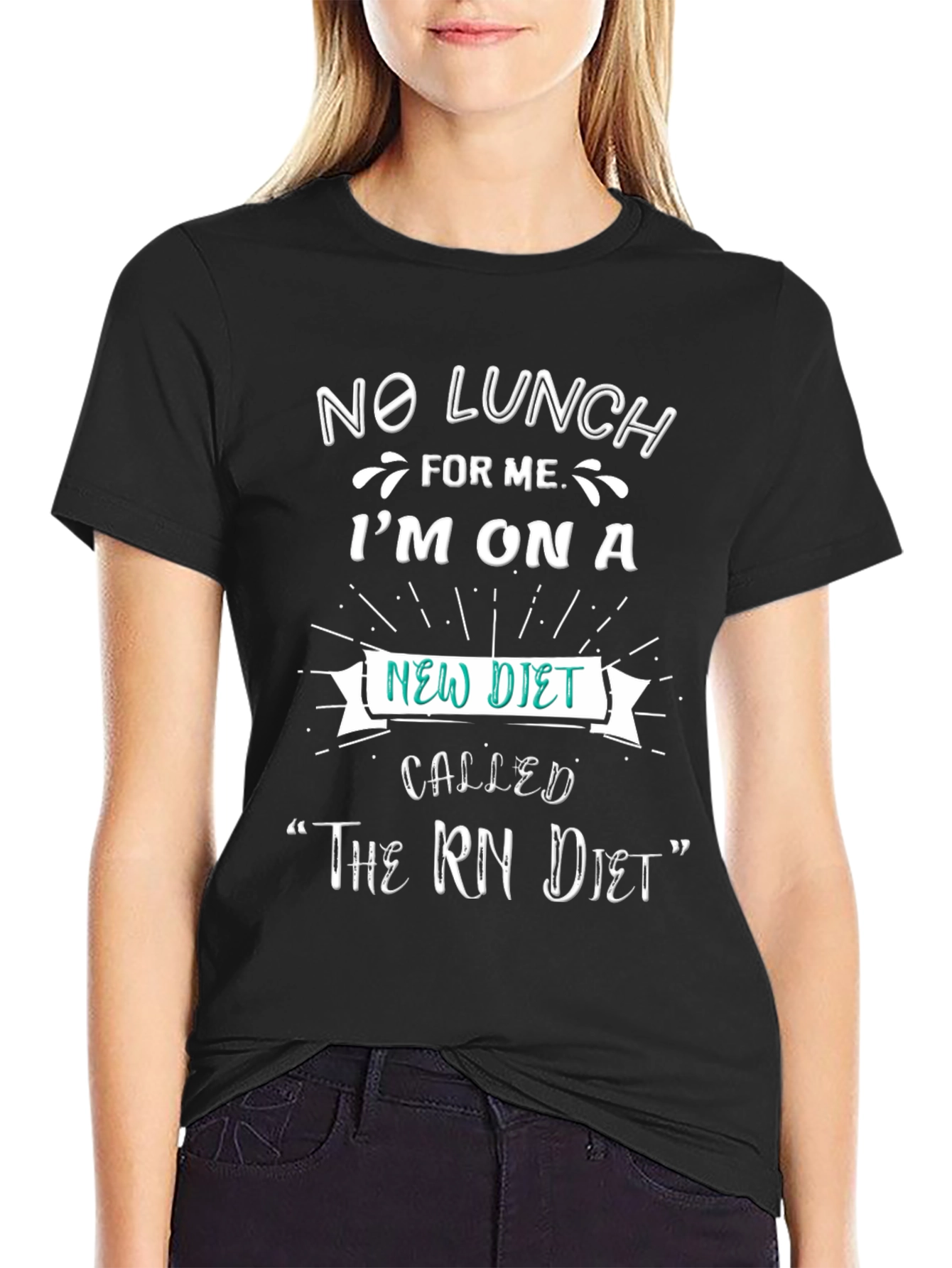 No Lunch RN Diet Graphic Tee - Black