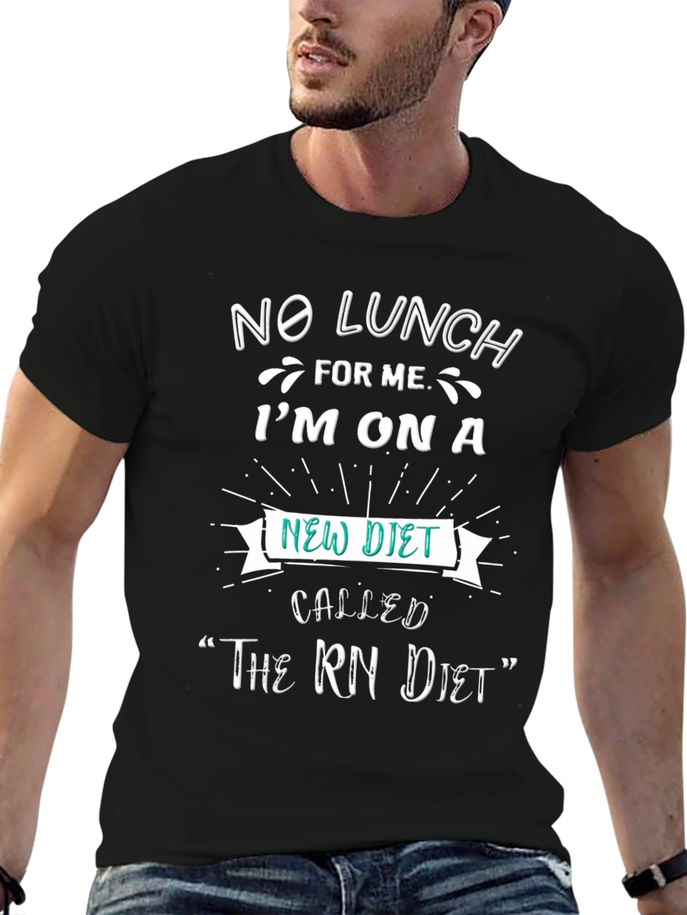 No Lunch RN Diet Graphic Tee - Black