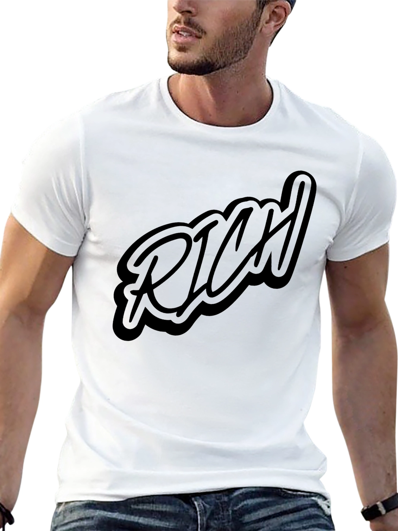 RICH Graphic T-Shirt - Black Casual Tee