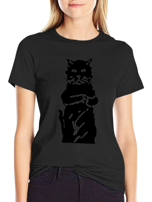 Black Cat Silhouette Mens T-Shirt