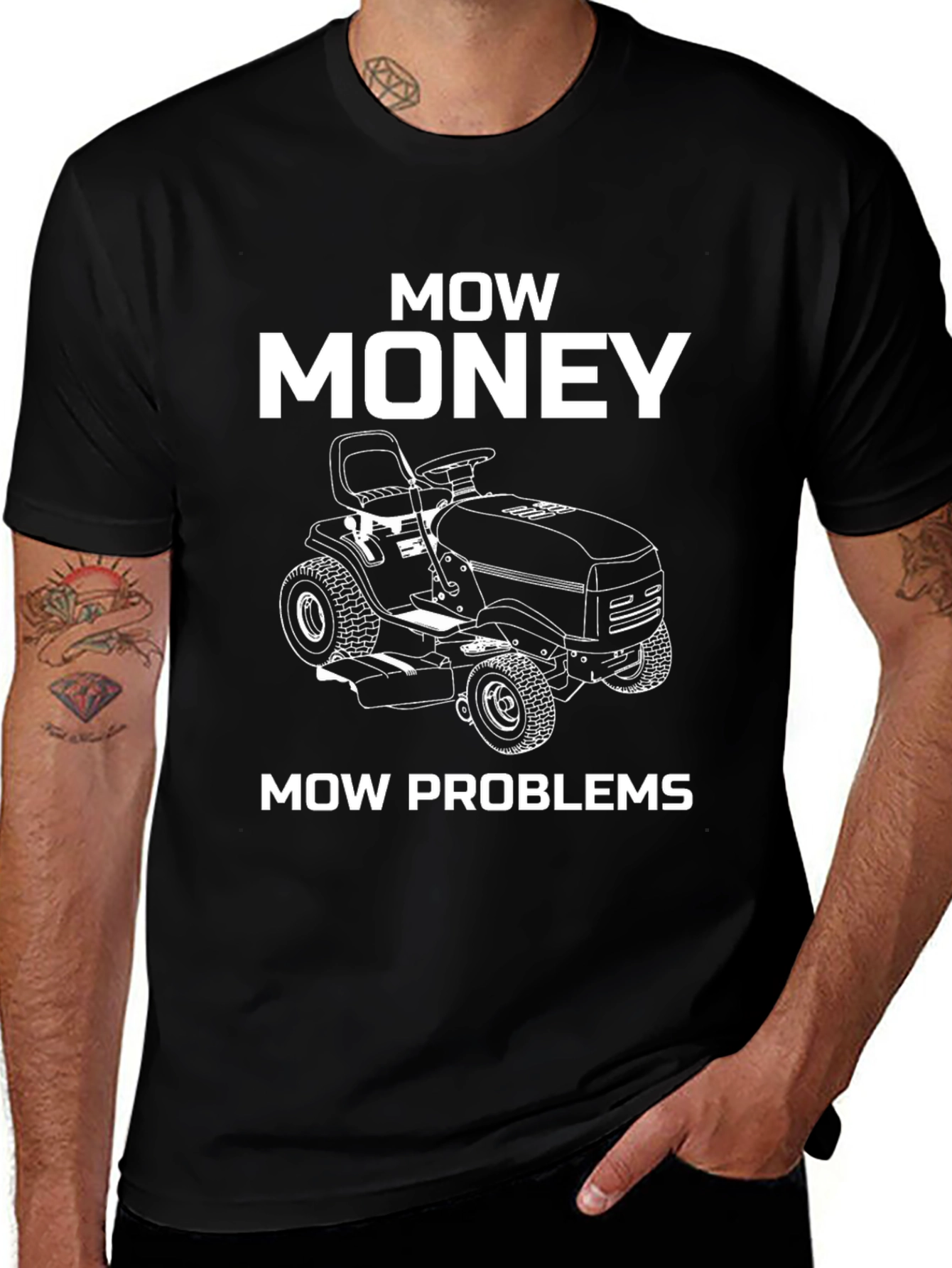 Mow Money Mow Problems Funny Graphic T-Shirt