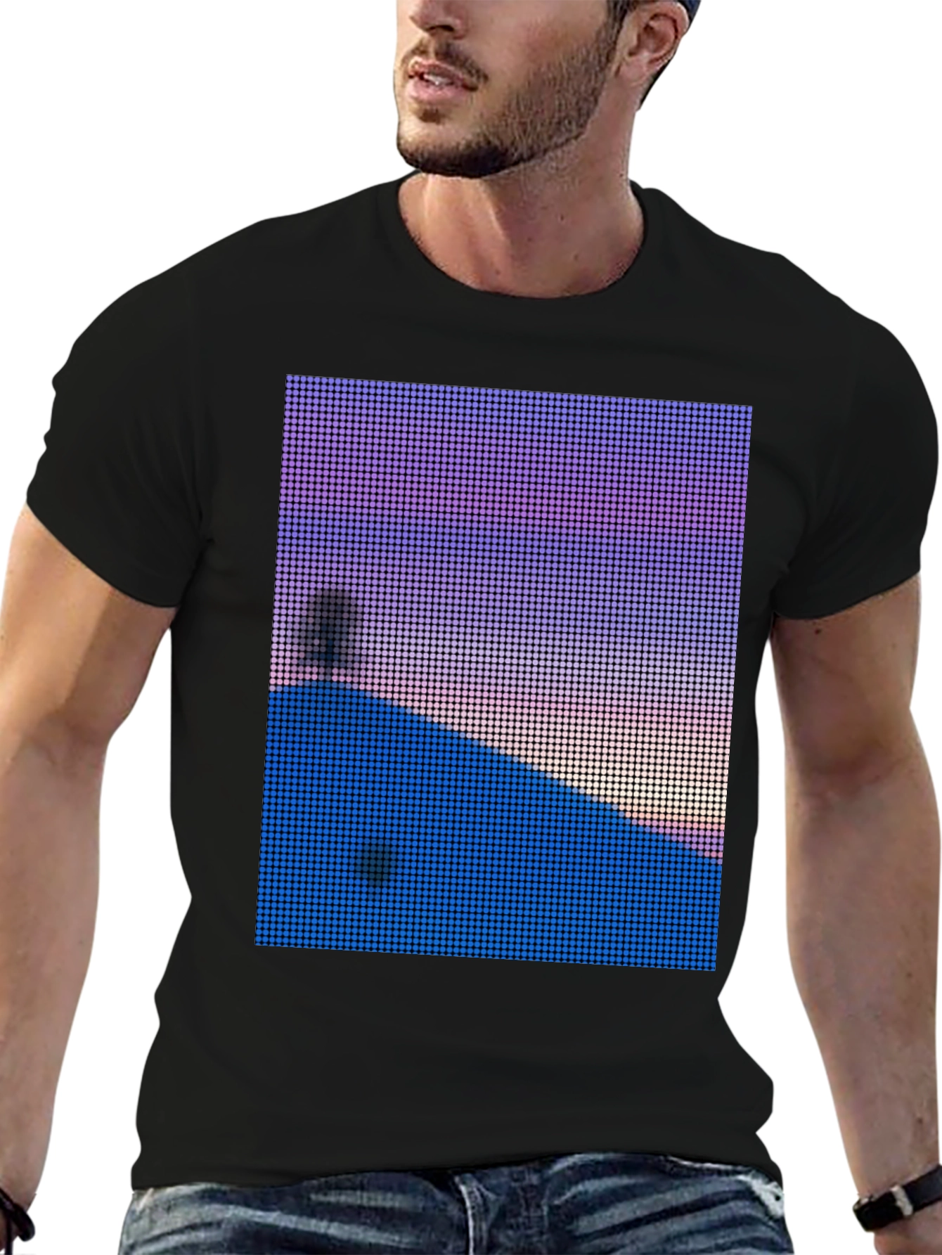 Pixelated Sunset T-Shirt - Unique Graphic Tee