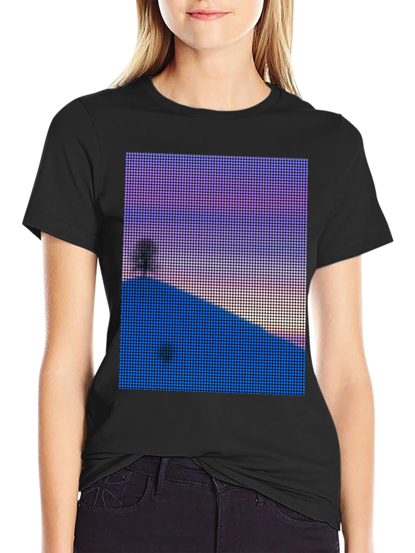 Pixelated Sunset T-Shirt - Unique Graphic Tee