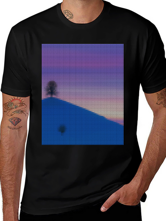 Pixelated Sunset T-Shirt - Unique Graphic Tee