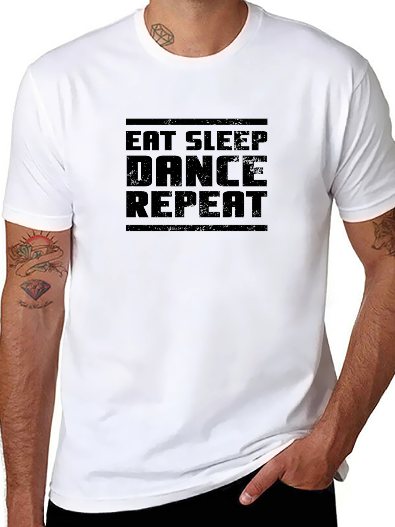 Eat Sleep Dance Repeat Black Graphic Tee Shirt