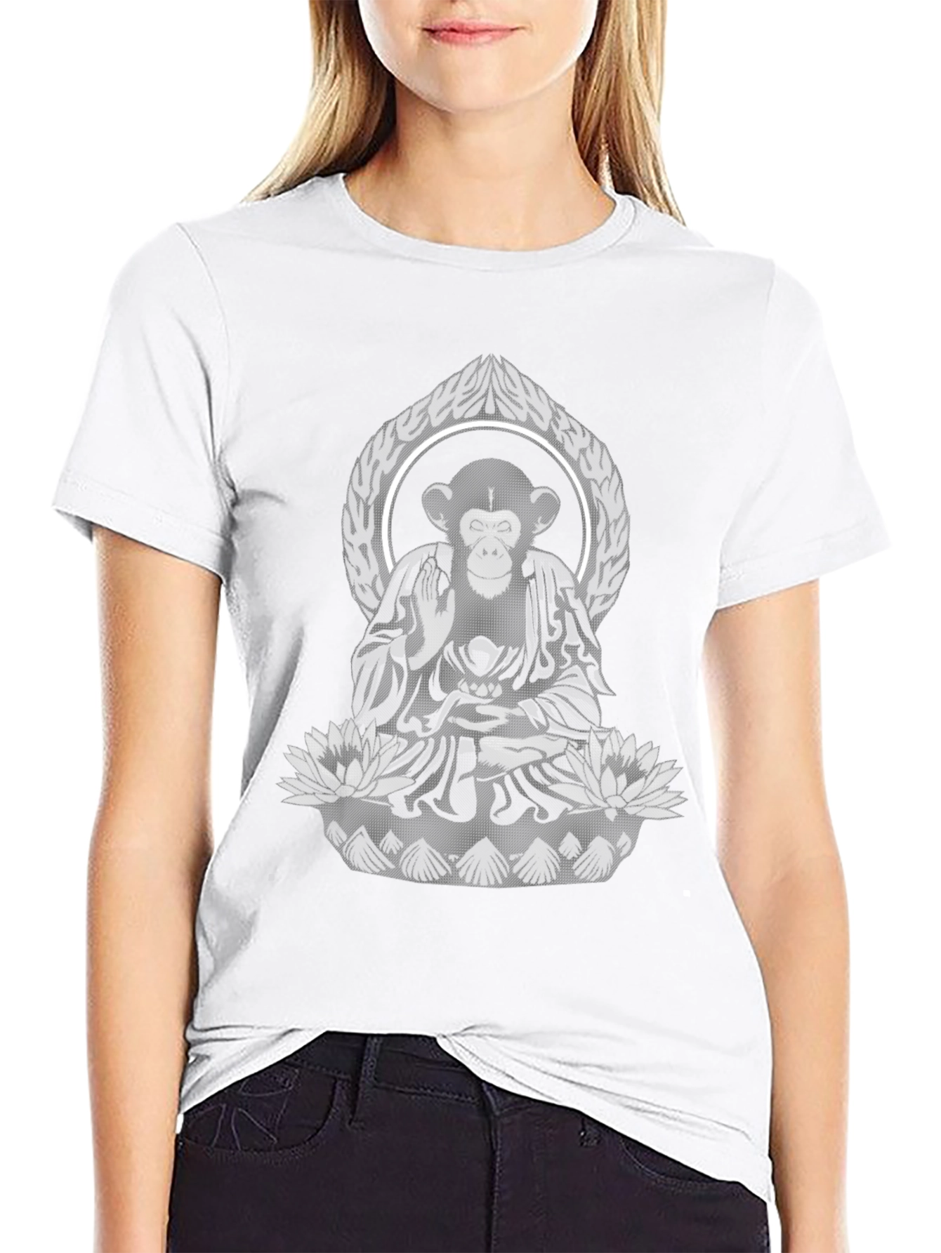 Zen Monkey Graphic Tee - Meditating Chimp T-Shirt