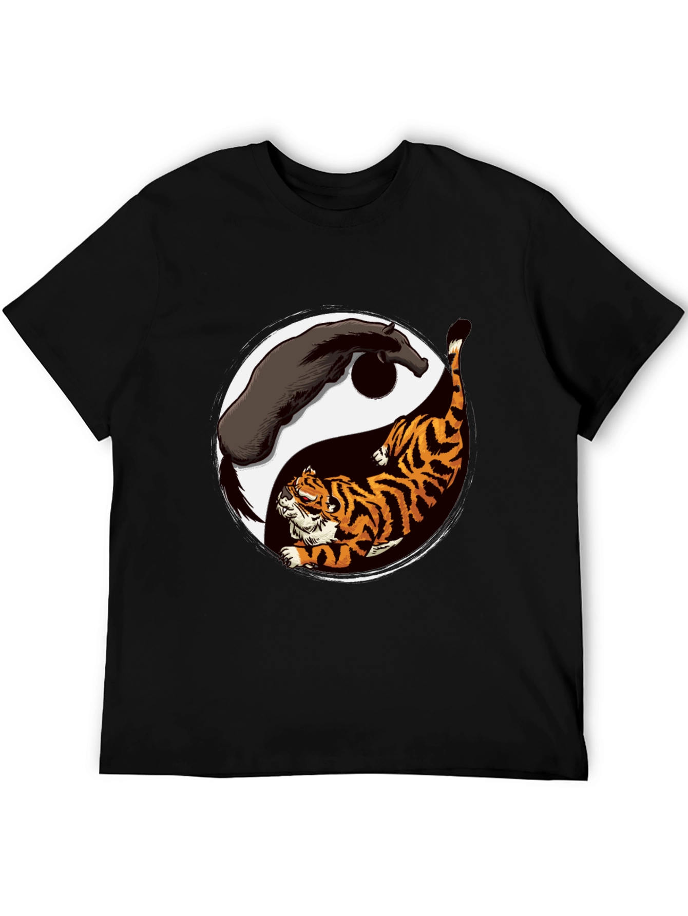 Yin Yang Tiger & Horse Graphic T-Shirt
