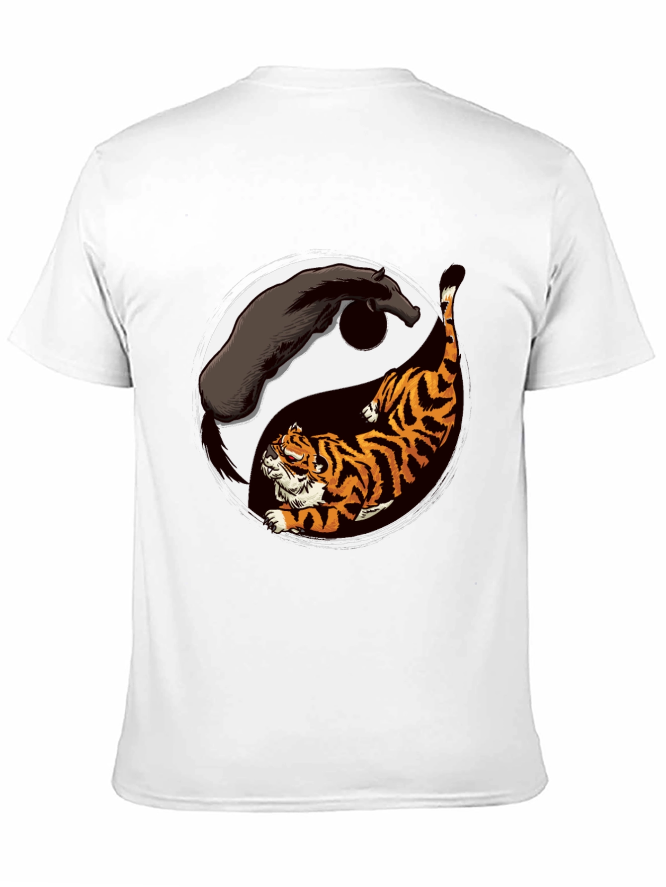 Yin Yang Tiger & Horse Graphic T-Shirt