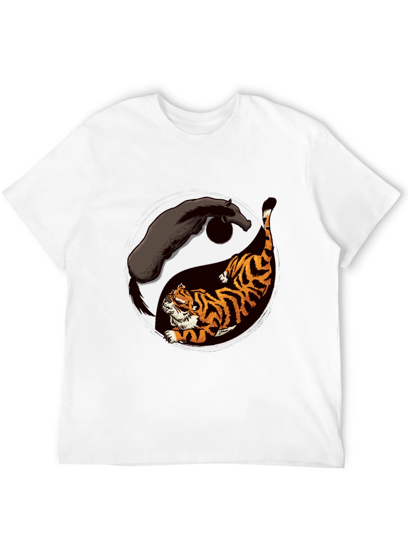 Yin Yang Tiger & Horse Graphic T-Shirt