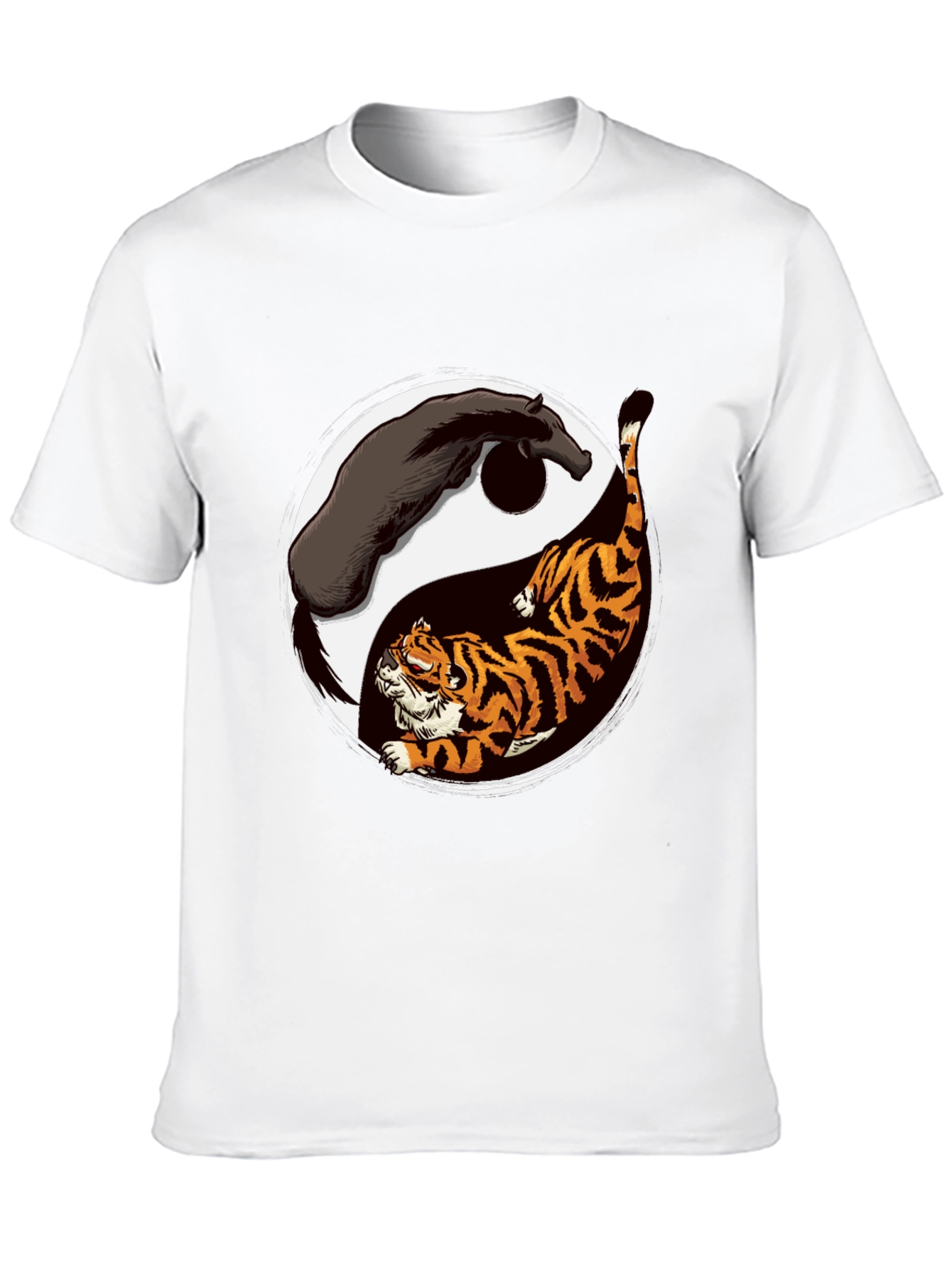 Yin Yang Tiger & Horse Graphic T-Shirt