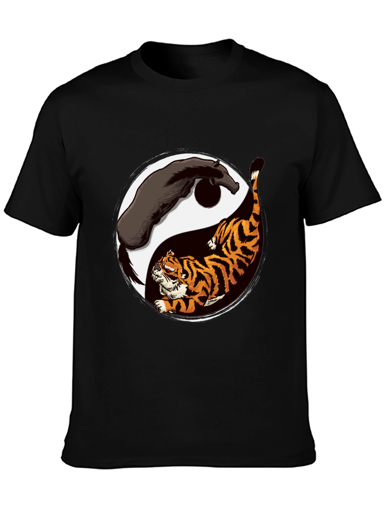 Yin Yang Tiger & Horse Graphic T-Shirt