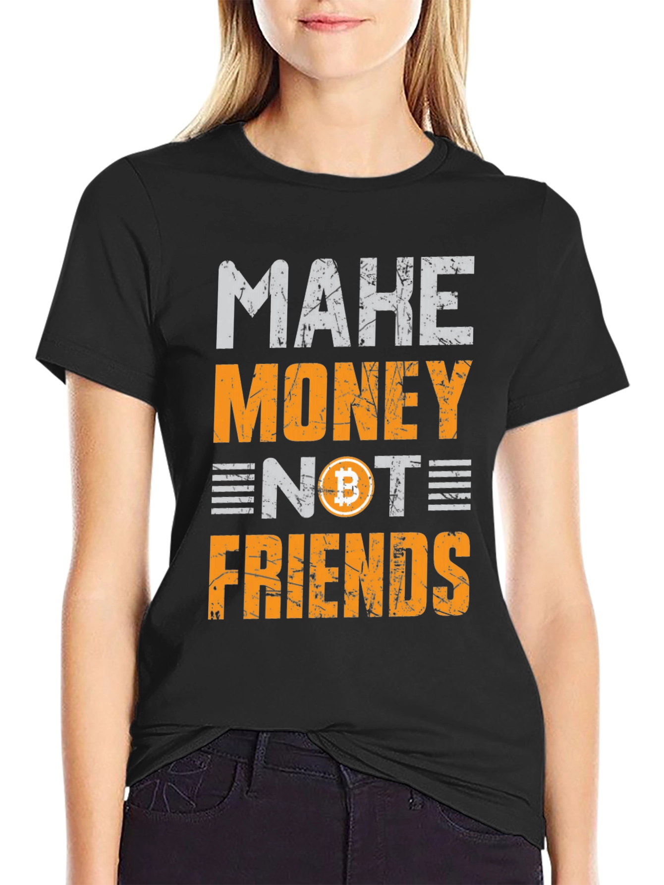 Make Money Not Friends Bitcoin Black T-Shirt