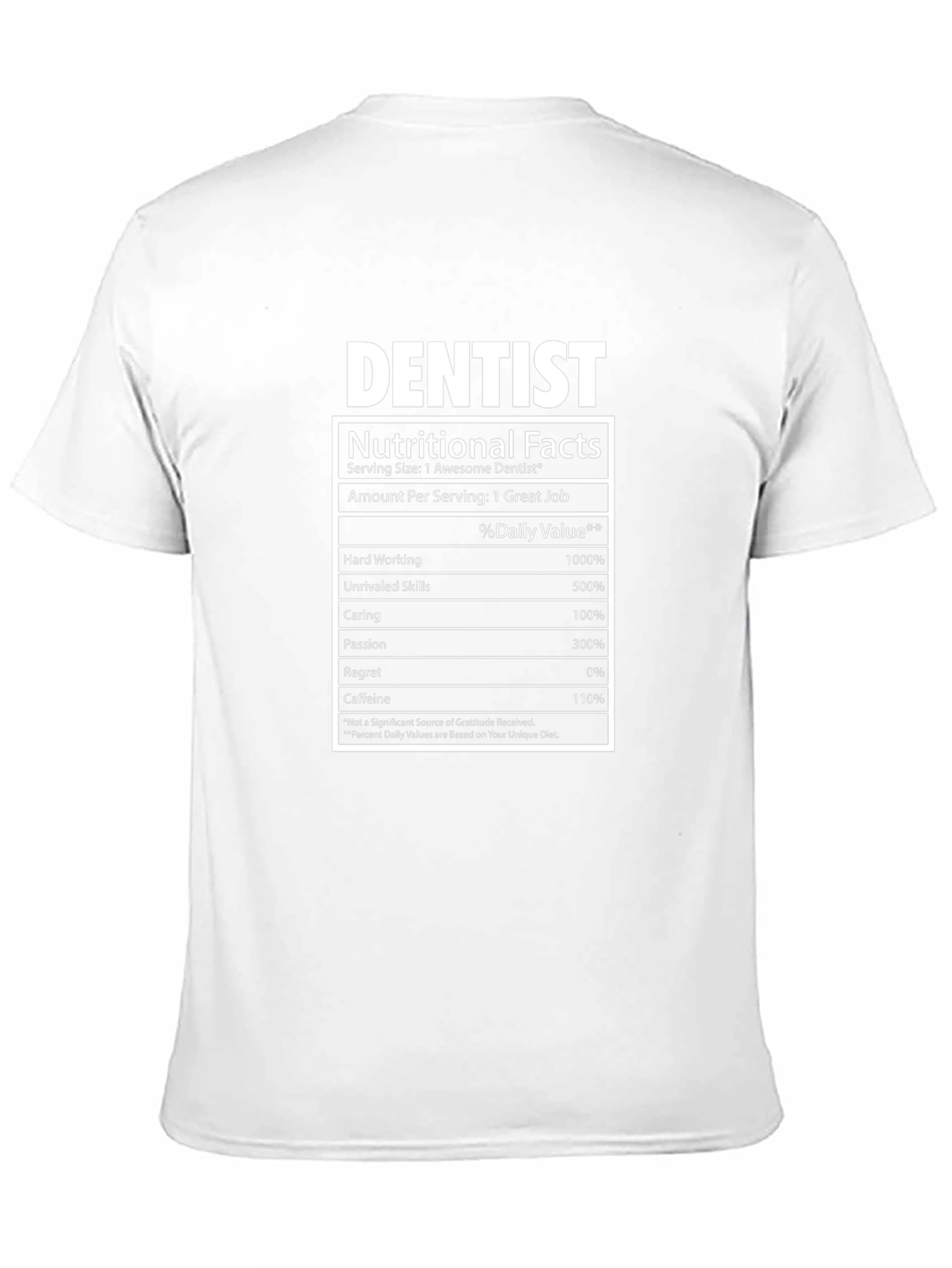 Dentist Nutritional Facts T-Shirt - Funny Dental Gift