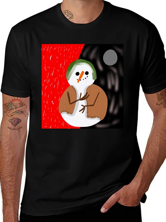 Snowman Graphic Tee - Unique Artistic Design