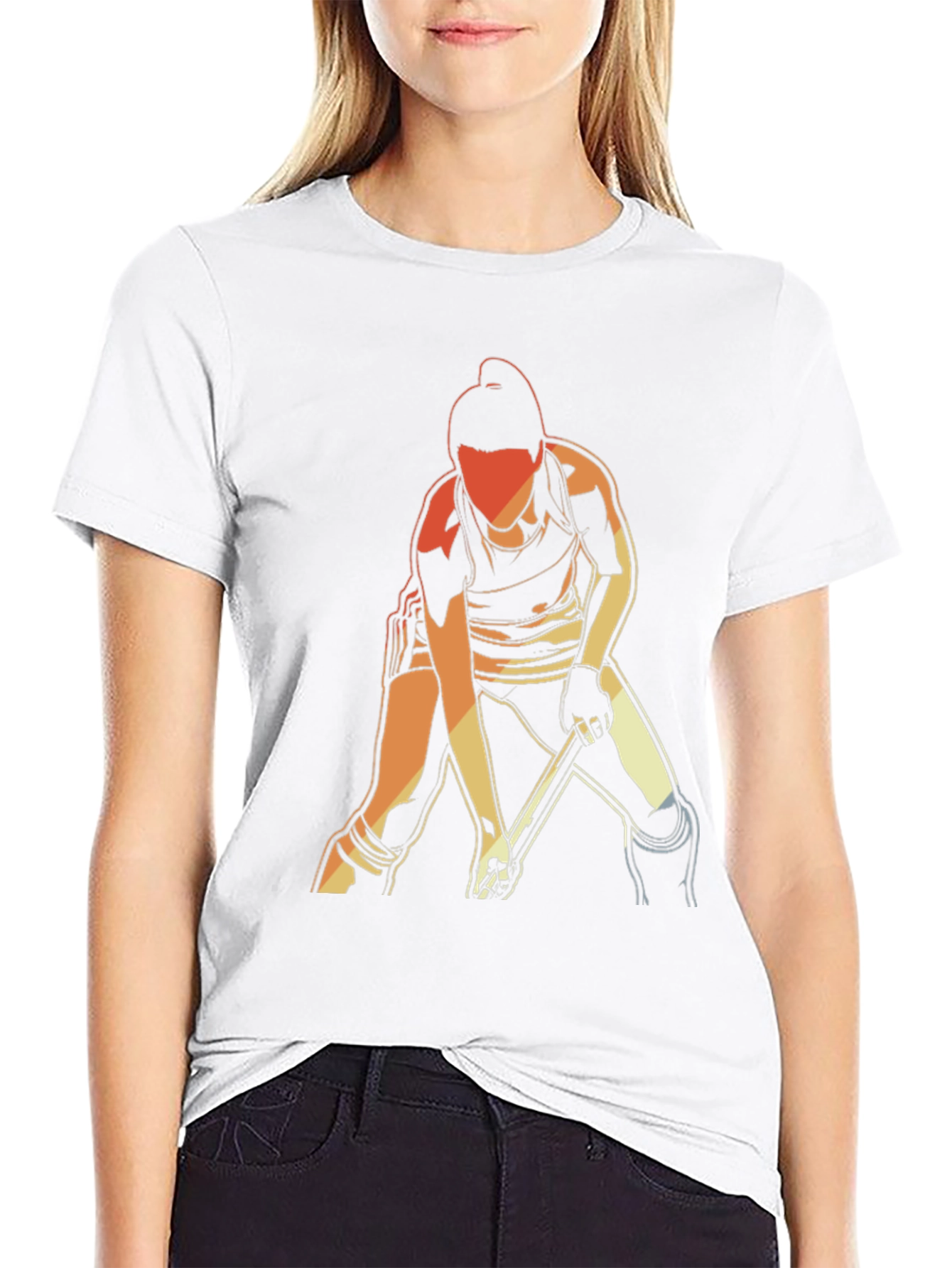 Hockey Player Graphic T-Shirt - Black Cotton Tee