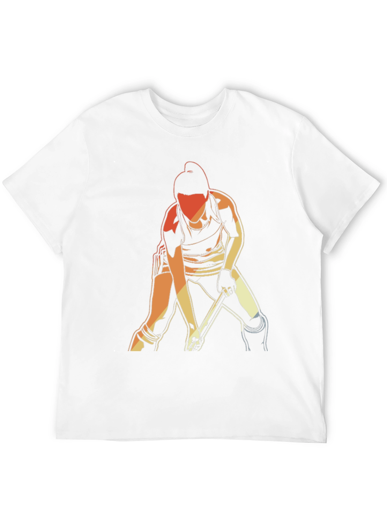 Hockey Player Graphic T-Shirt - Black Cotton Tee