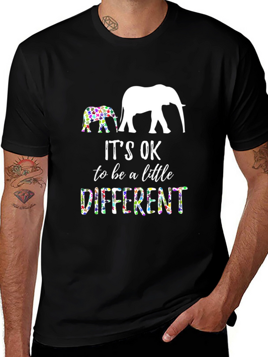 Autism Awareness Elephant T-Shirt - Its OK to Be Different