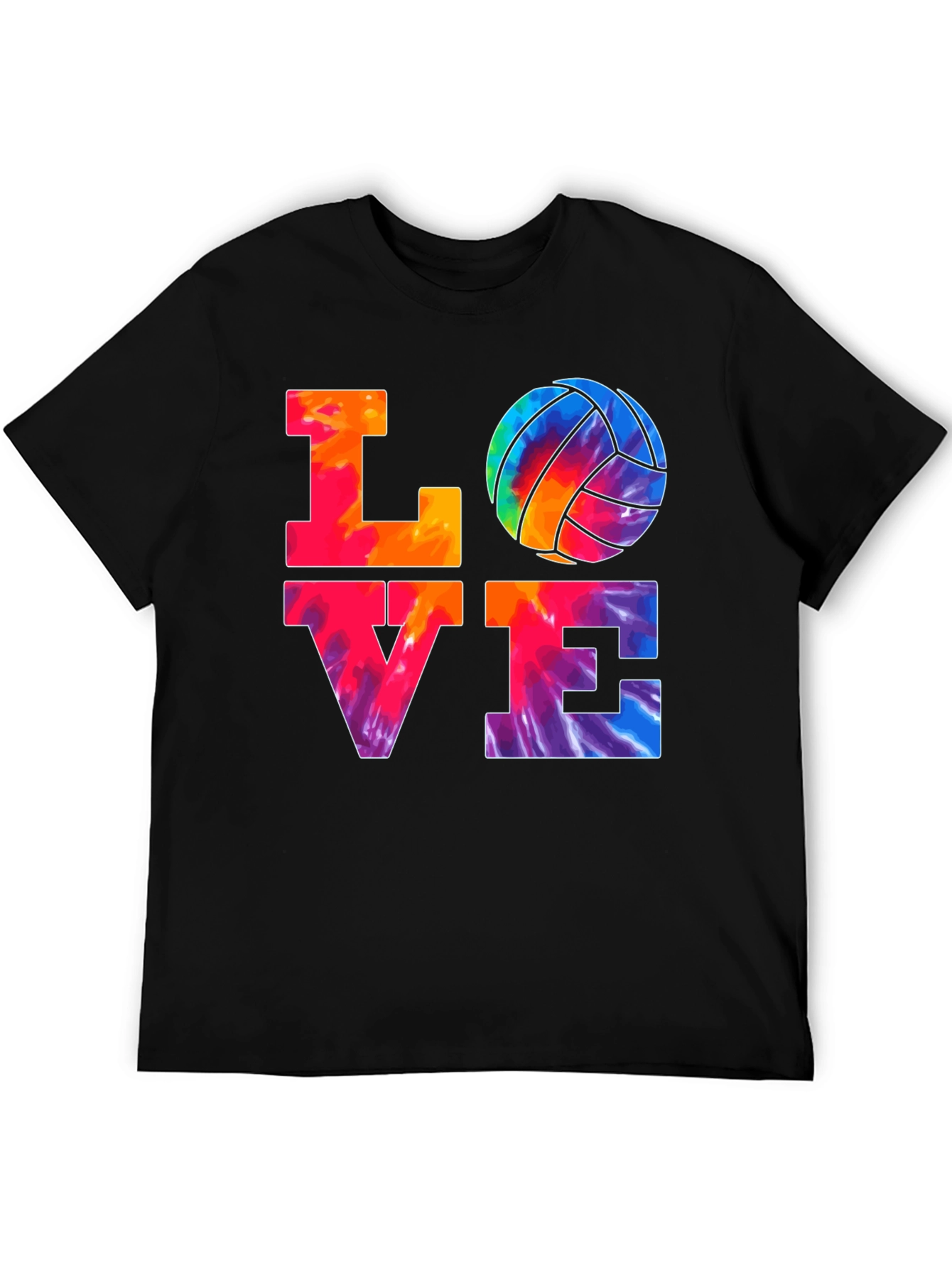 Tie Dye Volleyball Love Graphic T-Shirt