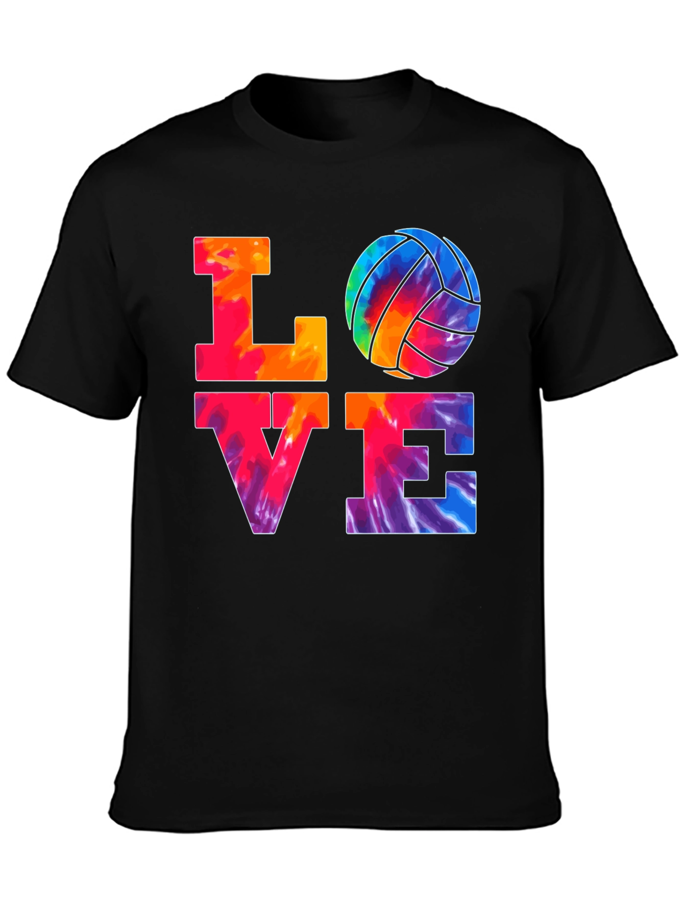 Tie Dye Volleyball Love Graphic T-Shirt