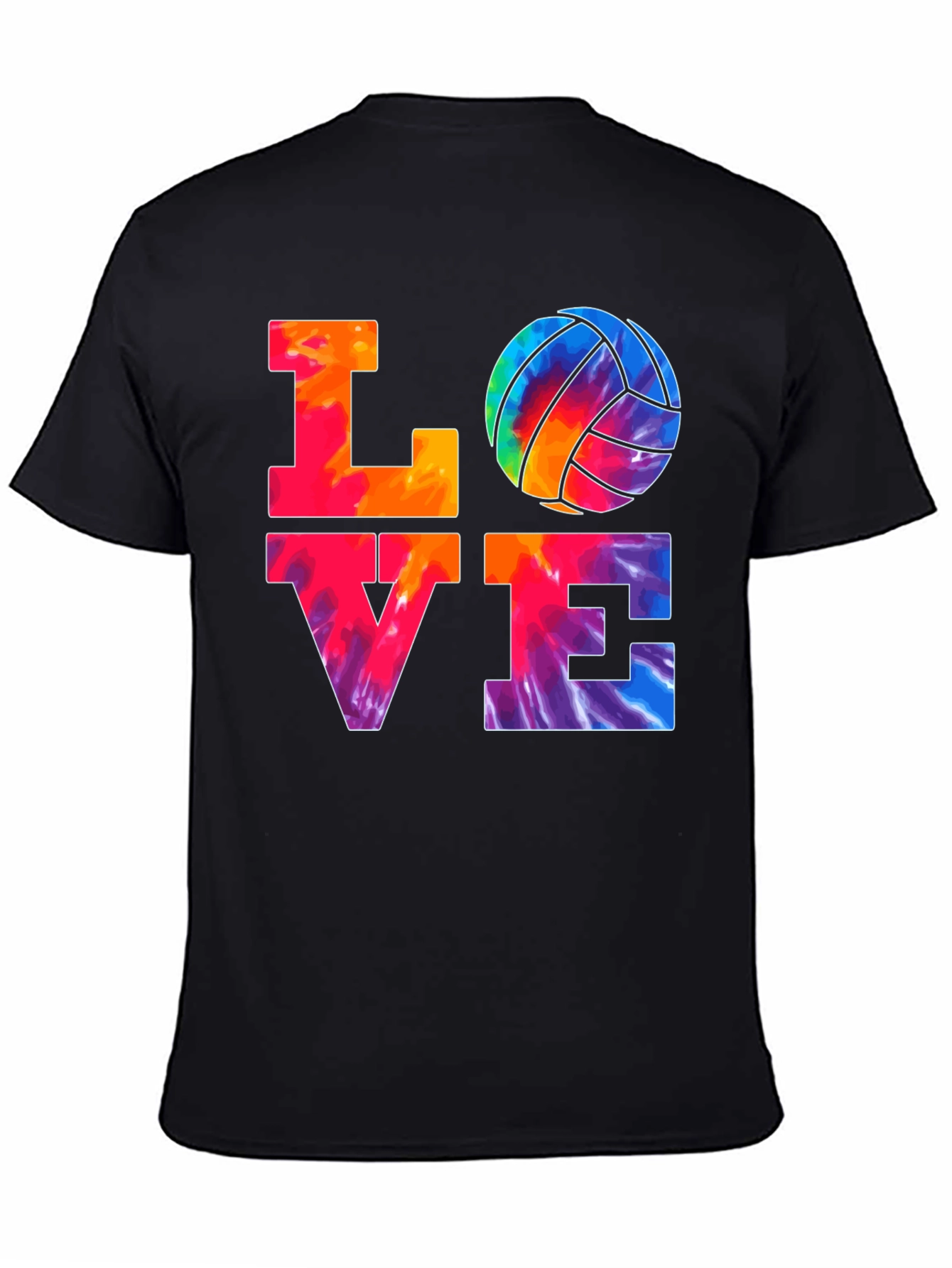 Tie Dye Volleyball Love Graphic T-Shirt