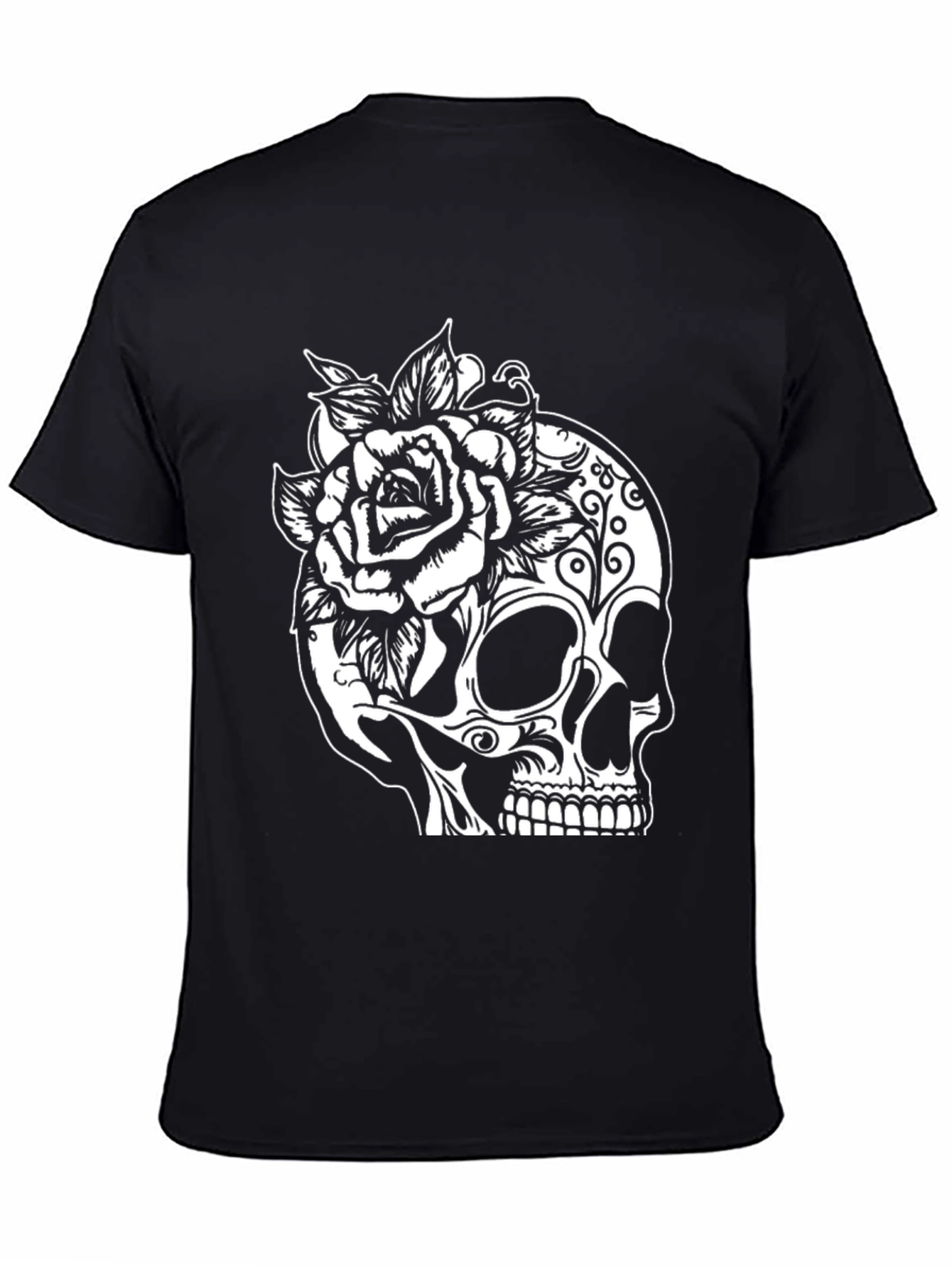 Skull & Rose Graphic Tee - Gothic Style