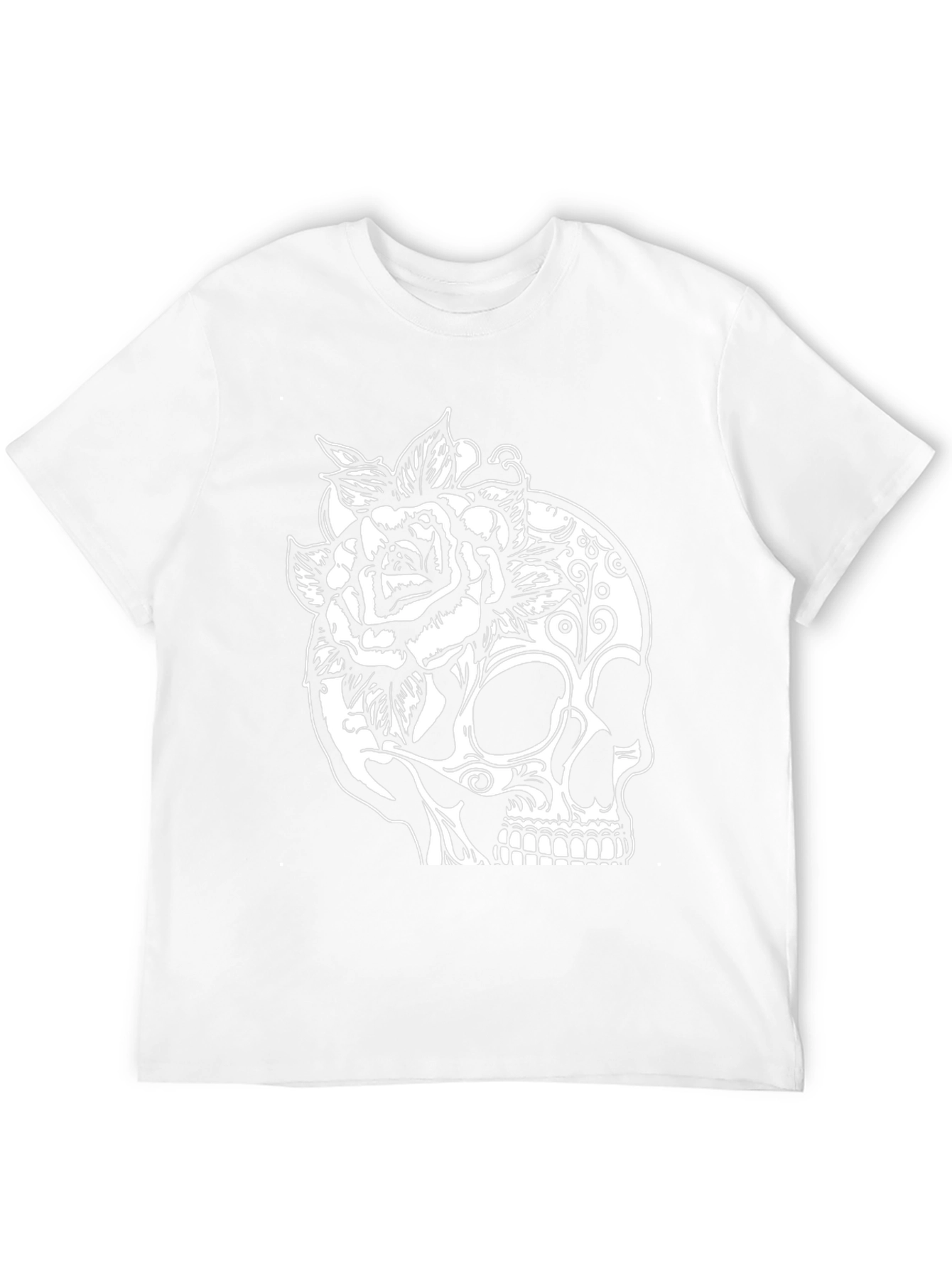 Skull & Rose Graphic Tee - Gothic Style