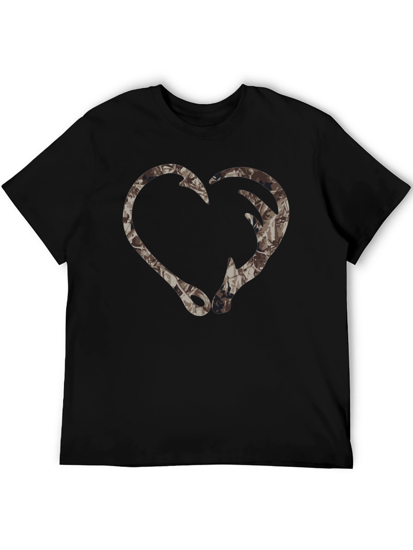 Camo Heart Fishing Hook T-Shirt - Outdoor Apparel