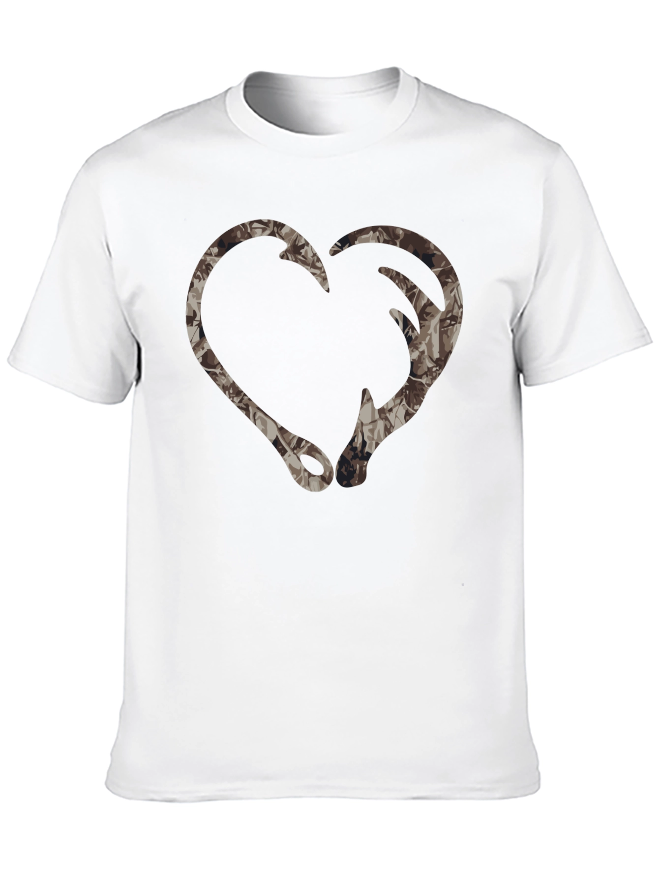 Camo Heart Fishing Hook T-Shirt - Outdoor Apparel