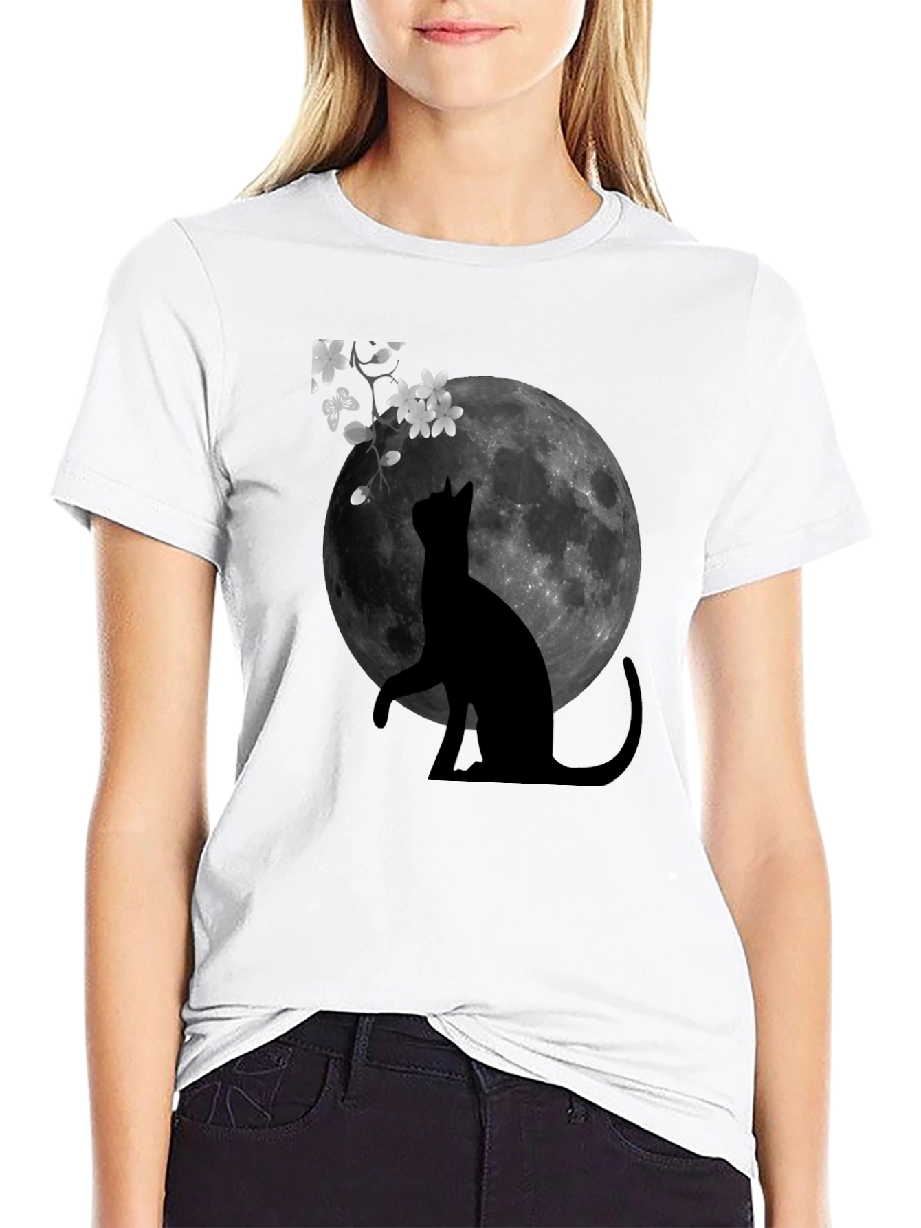 Cat Moon Silhouette T-Shirt