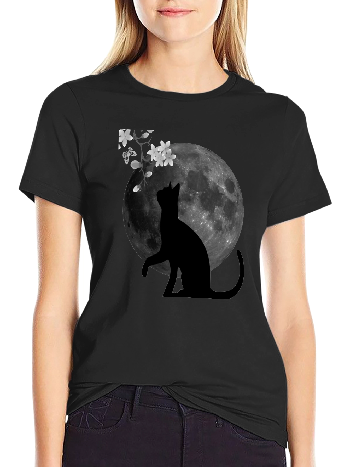 Cat Moon Silhouette T-Shirt