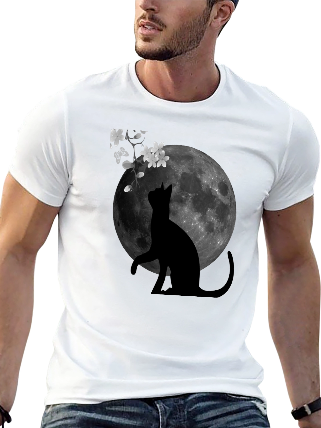 Cat Moon Silhouette T-Shirt