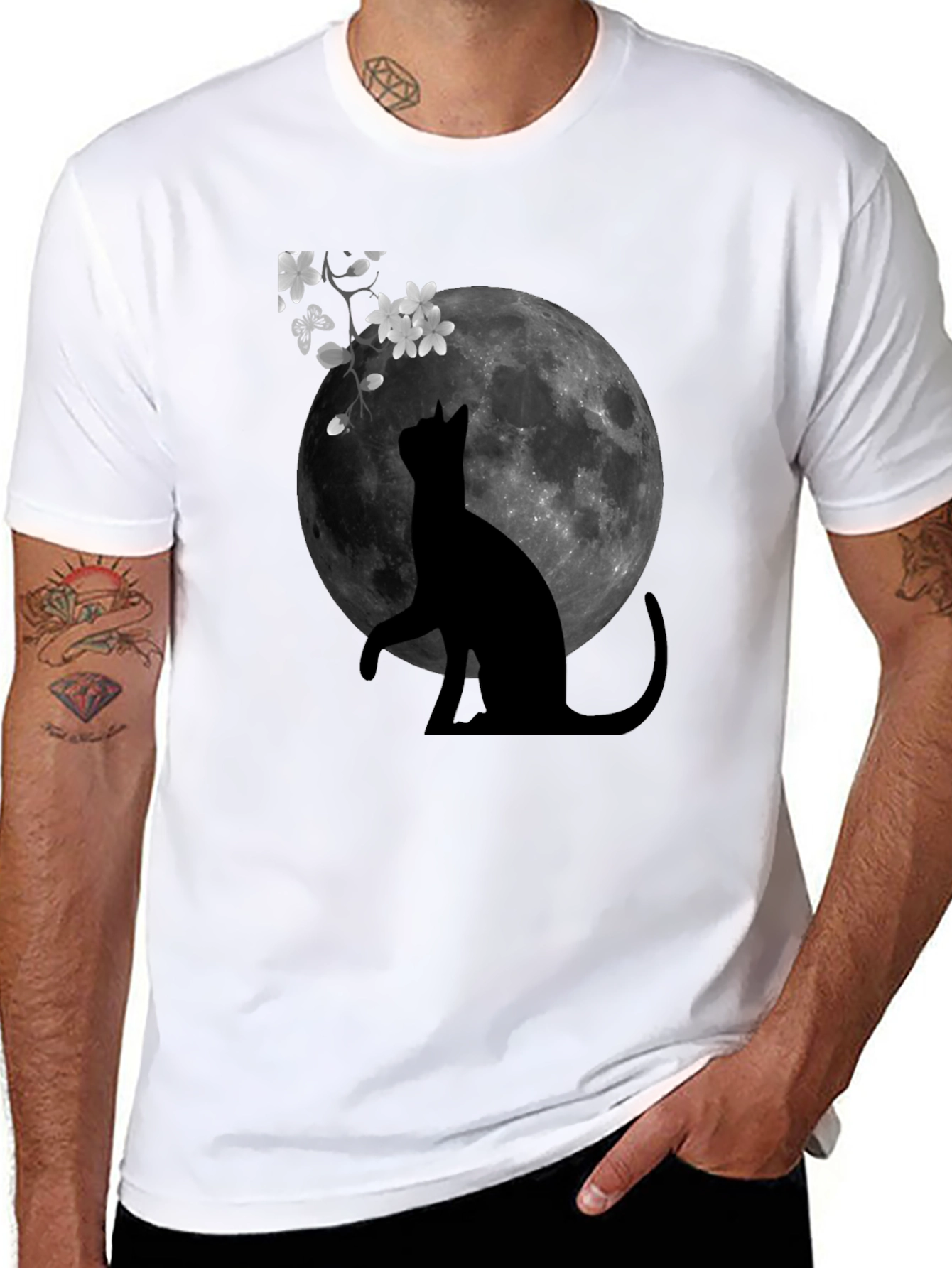 Cat Moon Silhouette T-Shirt