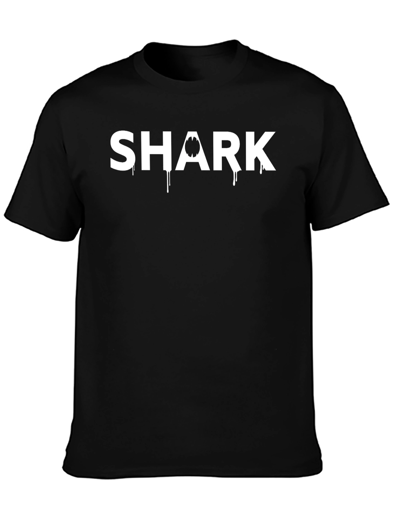 Mens Shark Graphic Print Black T-Shirt