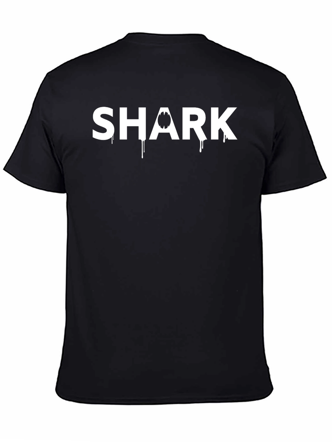 Mens Shark Graphic Print Black T-Shirt