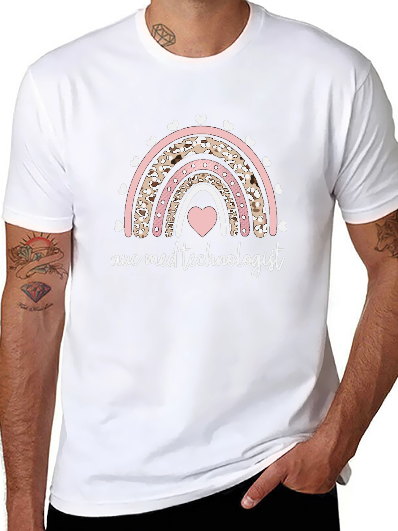 Nuc Med Technologist Rainbow Heart Tee