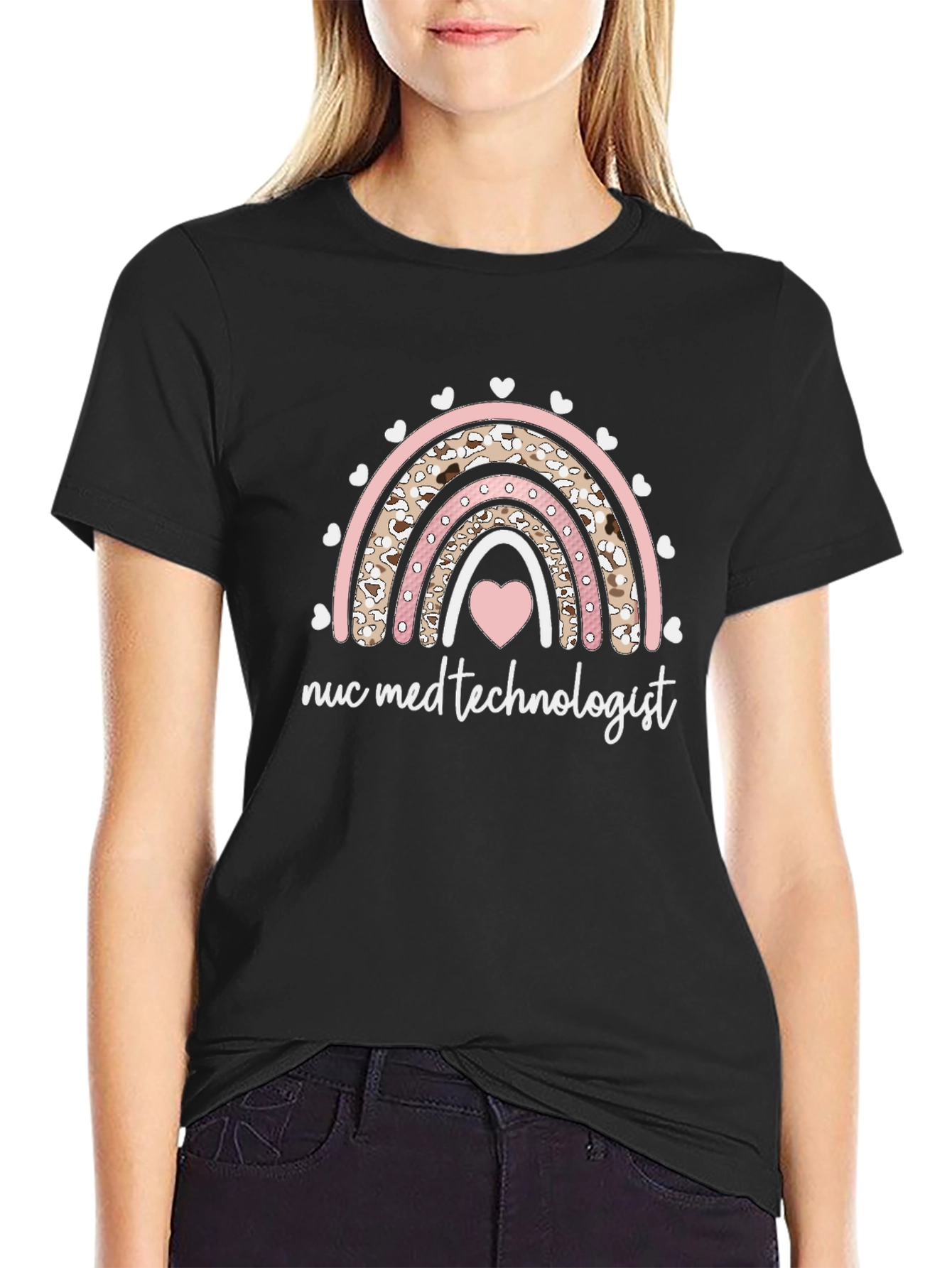 Nuc Med Technologist Rainbow Heart Tee