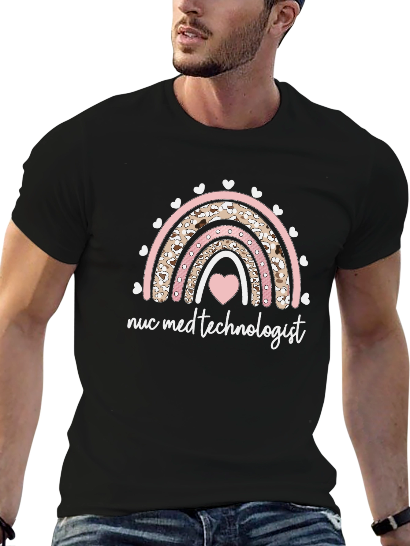 Nuc Med Technologist Rainbow Heart Tee