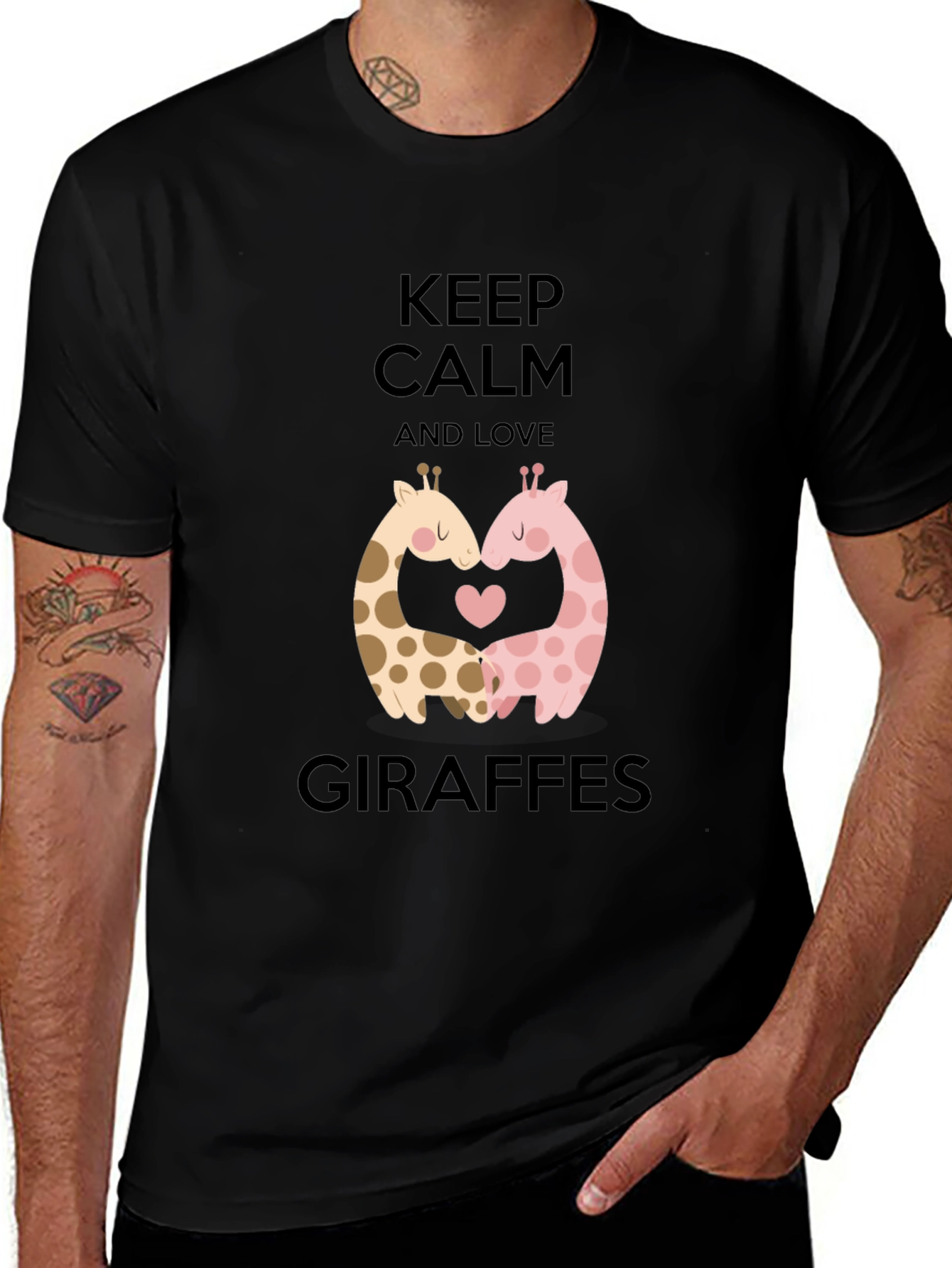 Keep Calm and Love Giraffes T-Shirt Cute Animal Tee