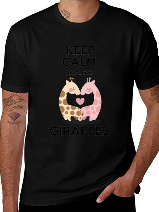 Keep Calm and Love Giraffes T-Shirt Cute Animal Tee