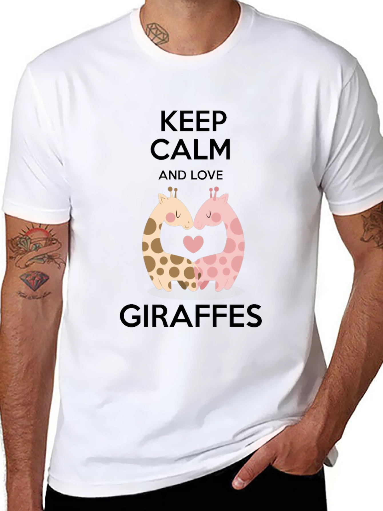 Keep Calm and Love Giraffes T-Shirt Cute Animal Tee