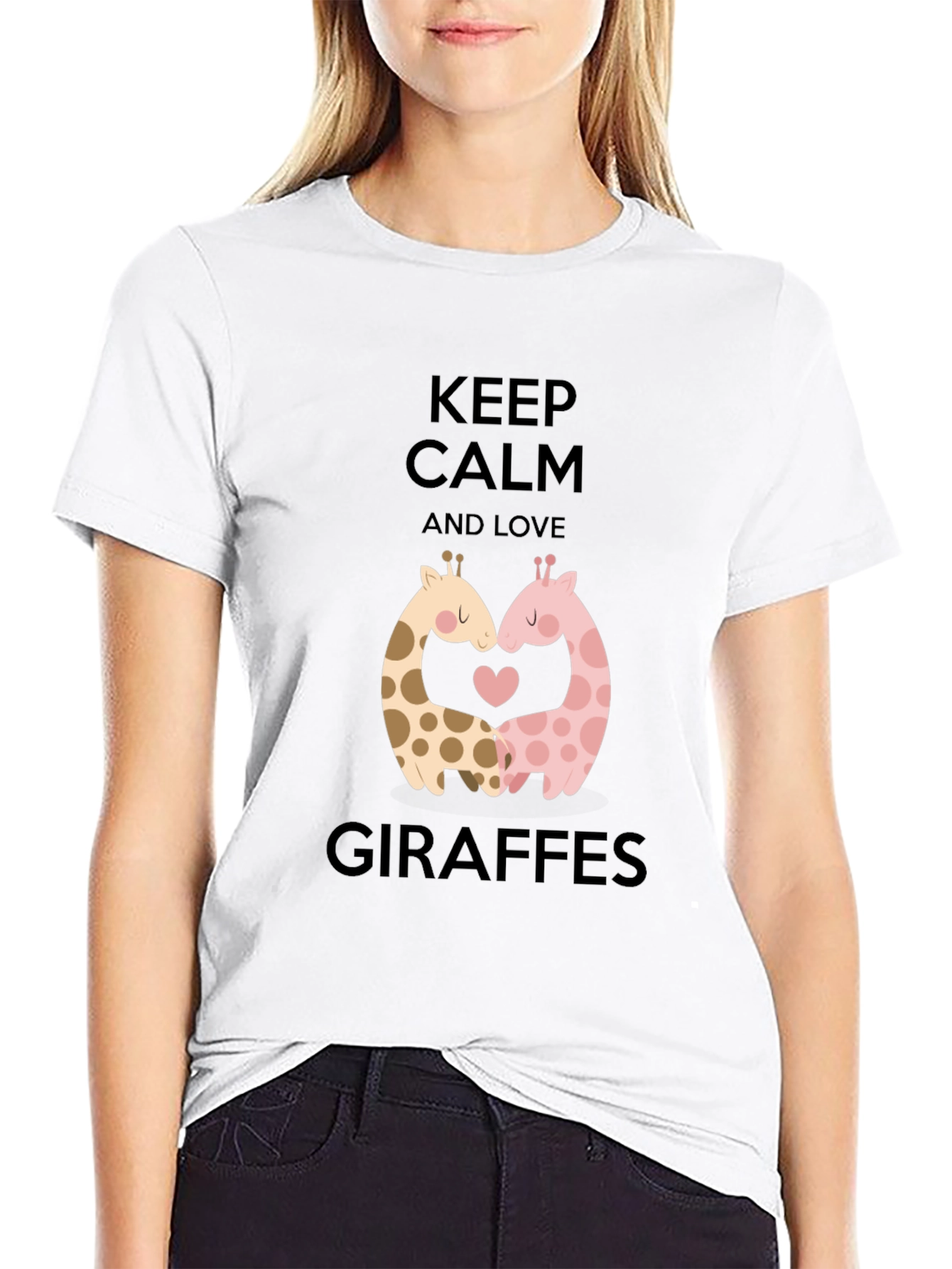 Keep Calm and Love Giraffes T-Shirt Cute Animal Tee