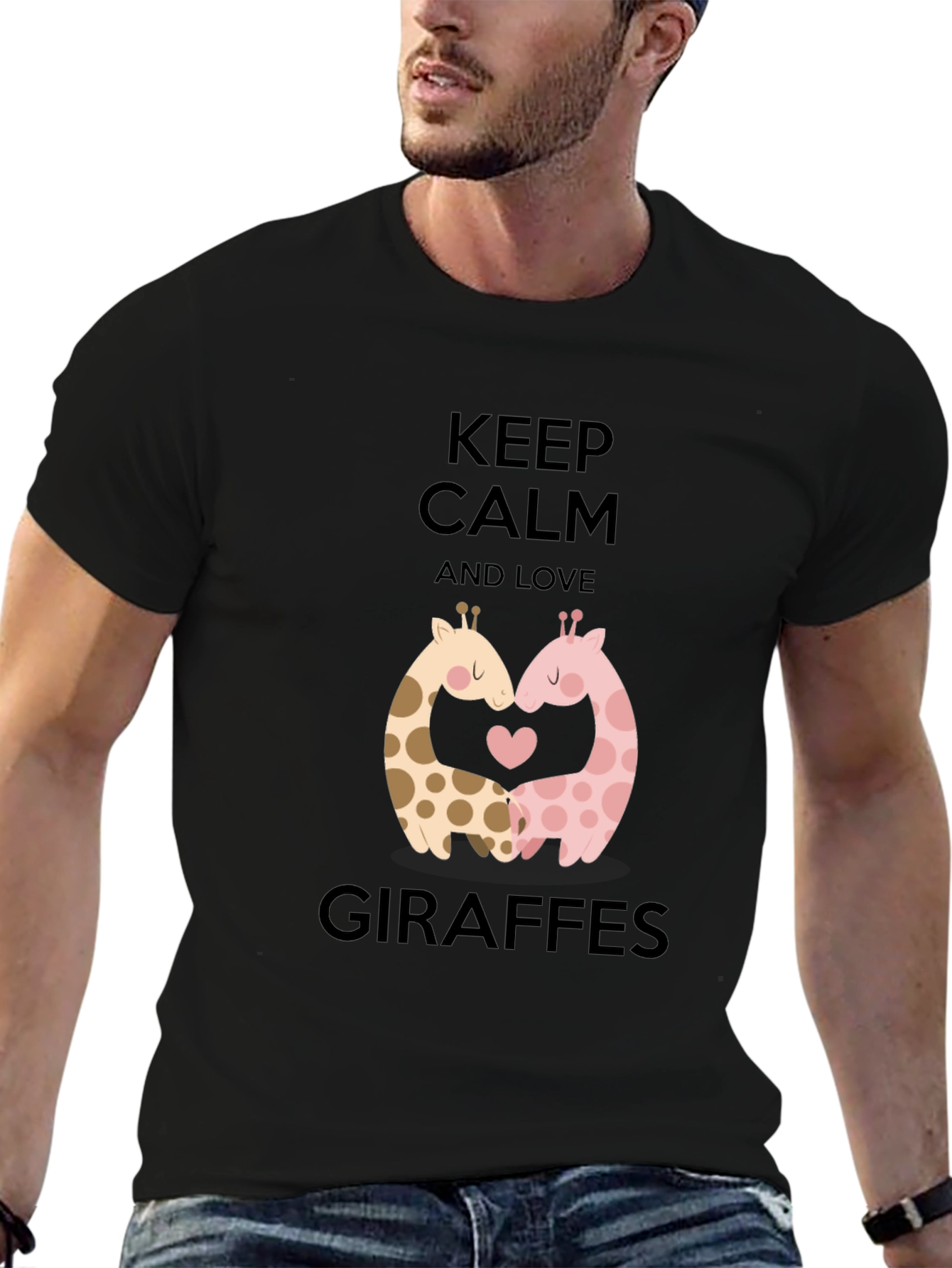 Keep Calm and Love Giraffes T-Shirt Cute Animal Tee