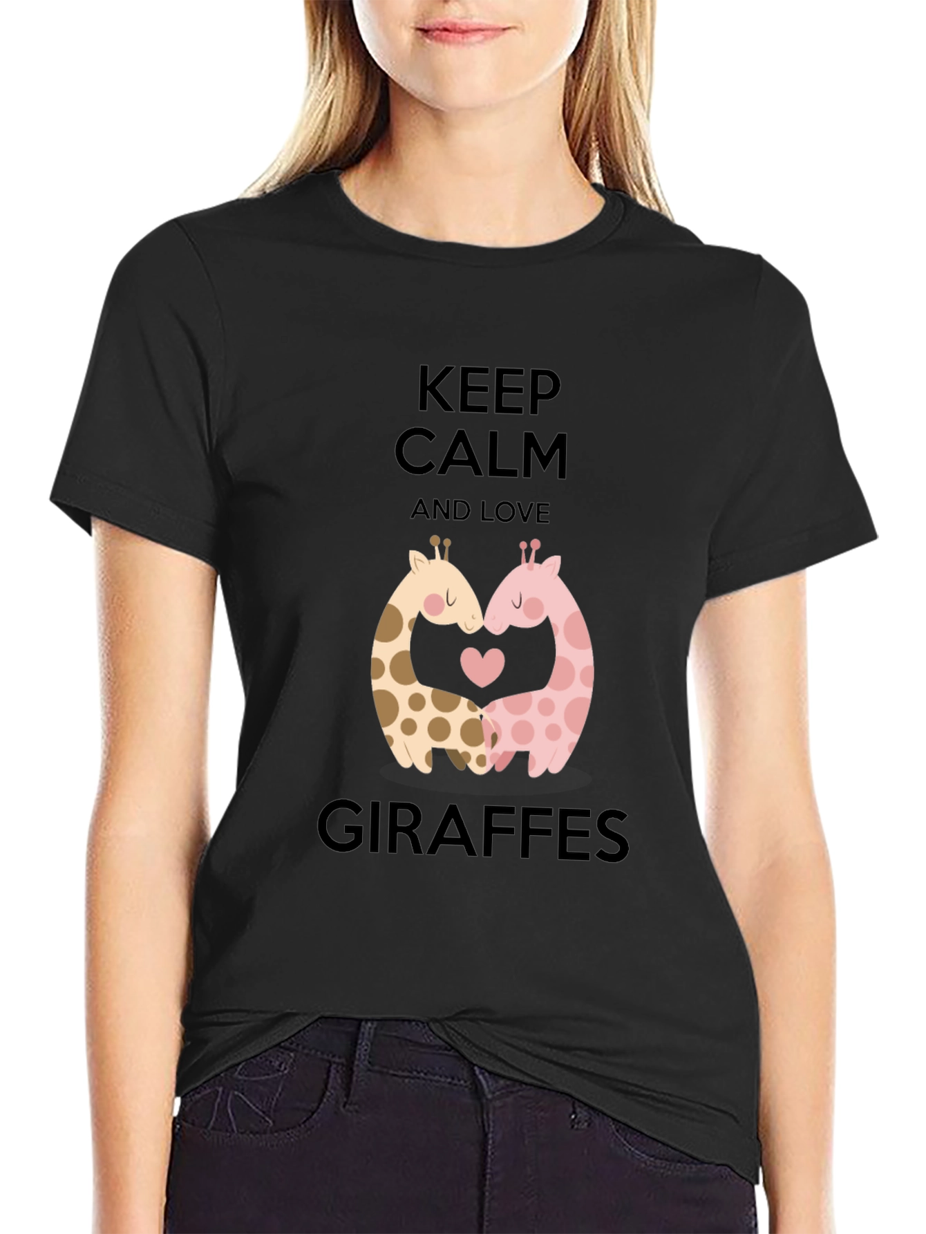 Keep Calm and Love Giraffes T-Shirt Cute Animal Tee