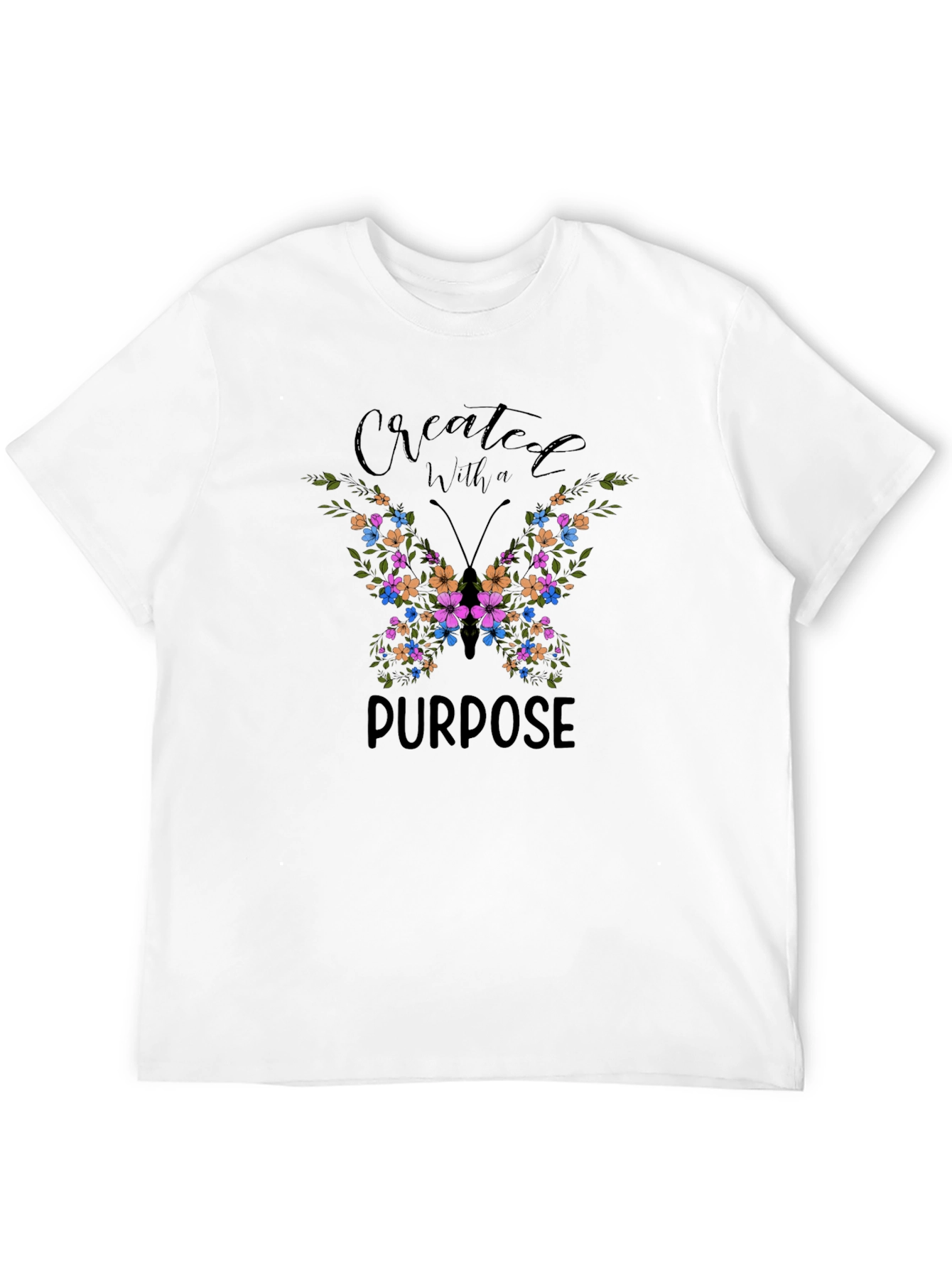 Created with a Purpose Floral Butterfly T-Shirt
