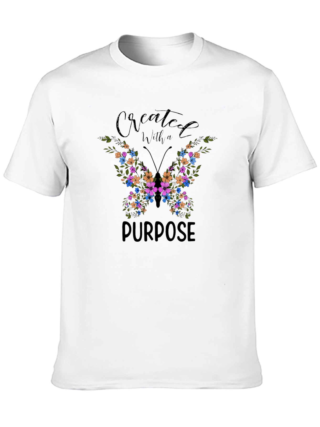 Created with a Purpose Floral Butterfly T-Shirt