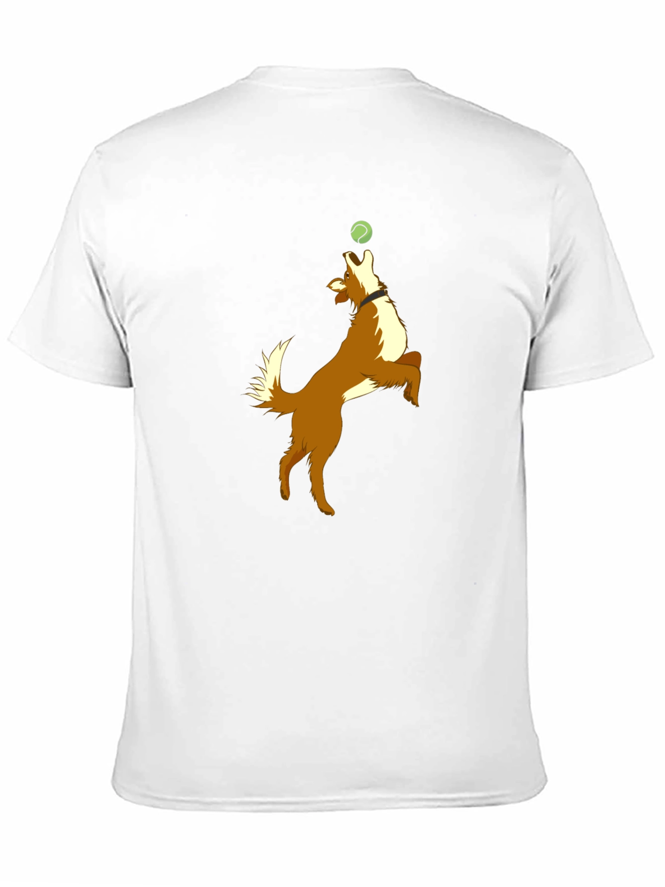 Dog Catching Ball Graphic Black T-Shirt
